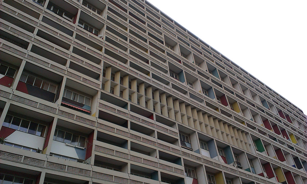 Facciata dell'edificio residenziale progettato da Le Corbusier