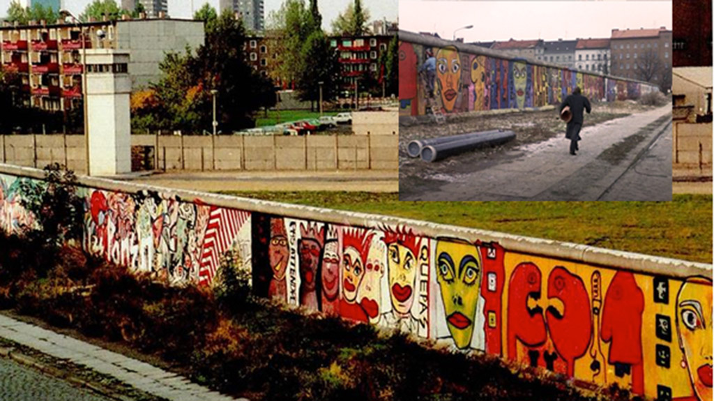 Il muro di Berlino con graffiti