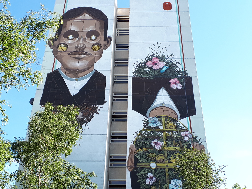 Il murale di Pixel Pancho all'Artpark Tegel