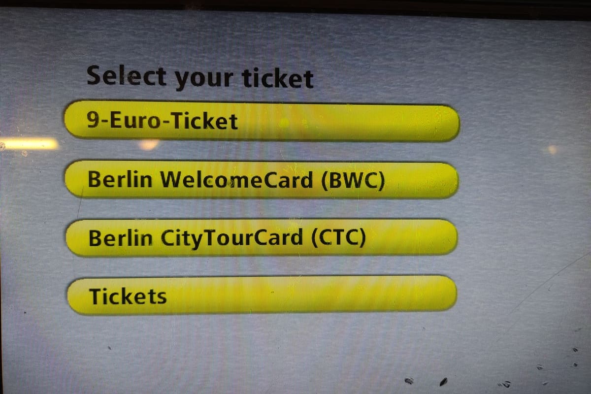Biglietto 9 euro mezzi di trasporto Berlino